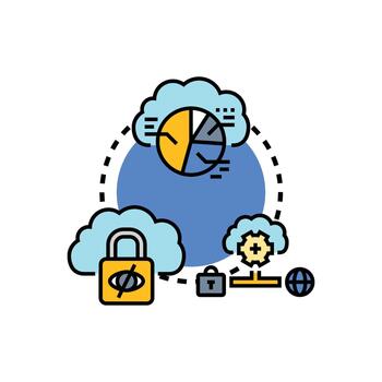 nube red datos informática y seguridad concepto vector