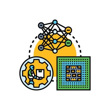 Artificial intelligence learning developing advanced technology concepts vector