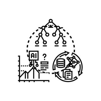 Intelligent algorithms learning process with artificial intelligence vector