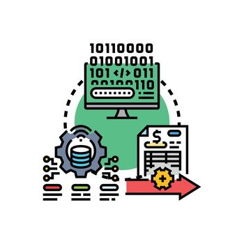 integrado codificación herramienta Procesando datos para financiero solución vector