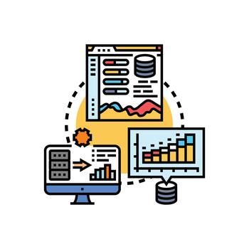 datos analítica tablero visualizante información y Procesando Estadísticas vector