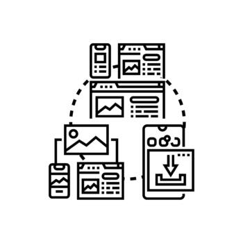 Responsive web app ux user interface development vector