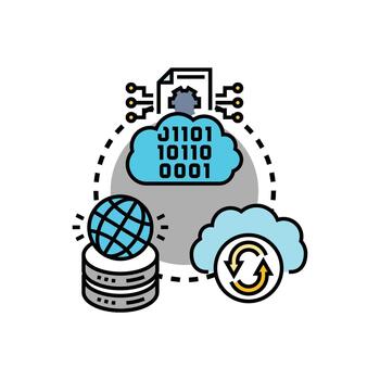 Cloud based process orchestration system concept vector