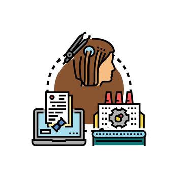 Procesando instrucciones concepto representando datos análisis y flujo de trabajo vector