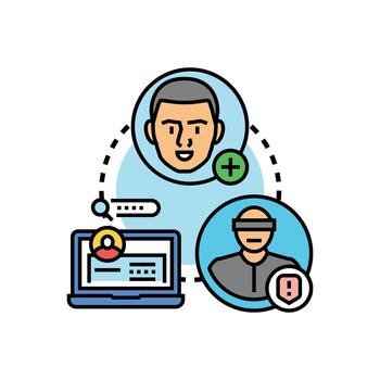 User authentication checking digital access security concept vector