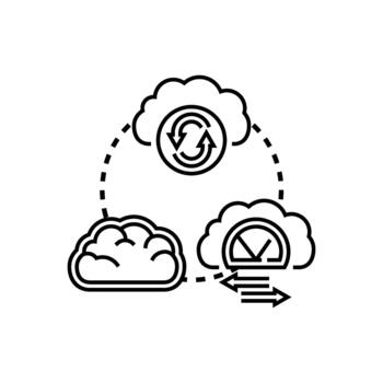 Cloud computing platform with data synchronization and network exchange vector