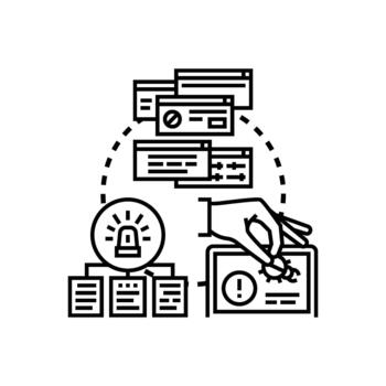 Identifying software issues concept for software development vector