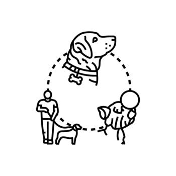 Programming competition using artificial intelligence dog training vector