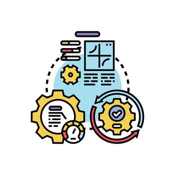 Implementing steps business process development cycle vector