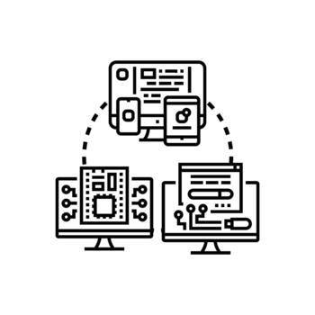 software versión lanzamiento desarrollando actualizar a través de dispositivos vector