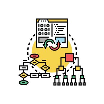 Converting diagram to code for software development vector