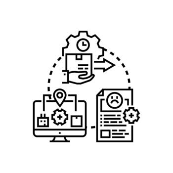 Client support workflow system problem resolution concept vector