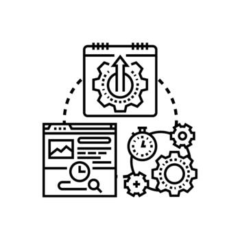 productivo hora rastreo optimizando trabajo proceso concepto vector