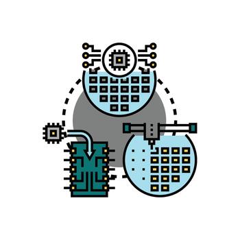 Procesando unidad chip fabricación Ingenieria concepto vector