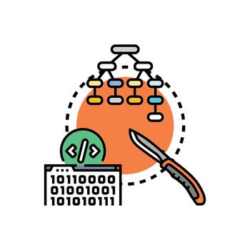 Coding platform creating software with code crafting toolset vector