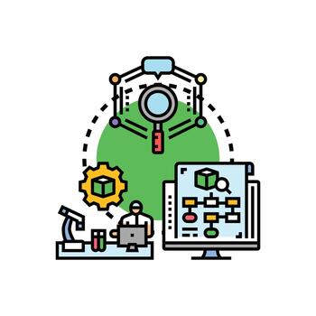 Study design framework concept with research elements vector