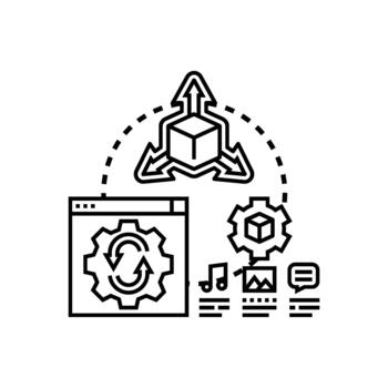 Resizing visual content for digital optimization and development vector