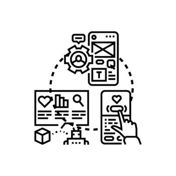 Ux usability evaluation testing mobile application interface vector
