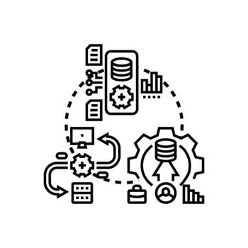 integrado datos almacén concepto Procesando grande datos vector