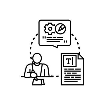 Intelligent copywriting tool developing content using artificial intelligence vector