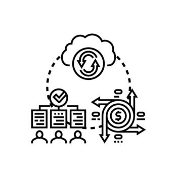 transacción Iniciar sesión alineación concepto para nube informática vector