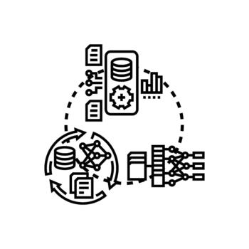 Data driven intelligence processing and analysis concept vector