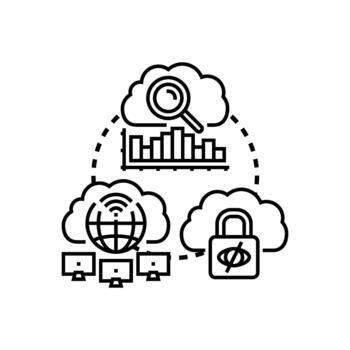 Cloud solution architect developing computing network security vector