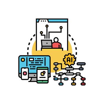 software lógica concepto creando programa codificación sistema vector