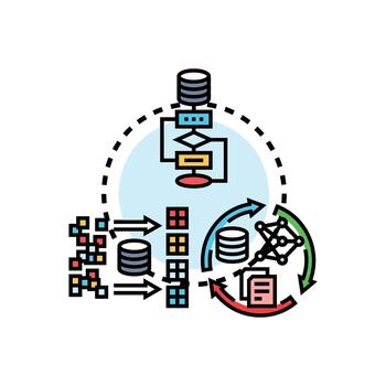 estructurado datos Procesando y organización concepto vector