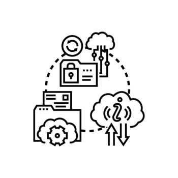 Secure data storage and cloud computing system vector