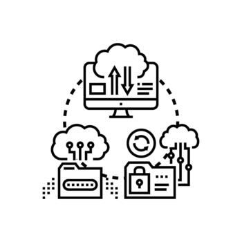 subiendo datos a nube servidor informática sincronización vector