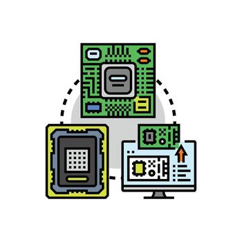 UPC núcleo circuito Procesando digital información sistema vector