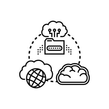 nube informática tecnología vista previa global datos almacenamiento soluciones vector