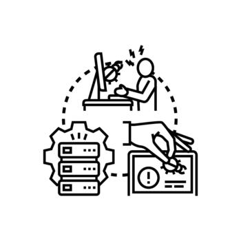 Debugging and system improvements process concept vector