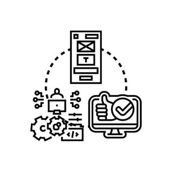 Software interface creation developing ui ux design vector