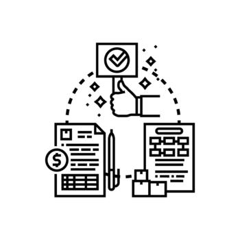 Completed verification bundle process approving documents vector
