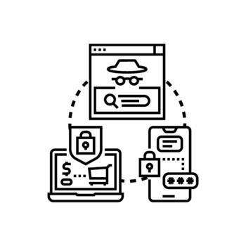solicitud seguridad asegurando datos sensible información vector
