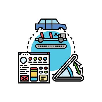 Javascript component directive for software development concept vector