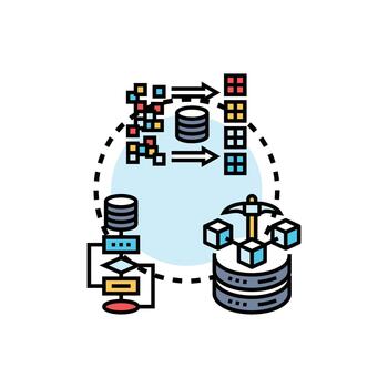 digital datos minería información analítica proceso vector