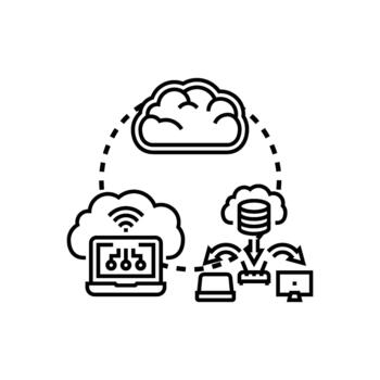 Interoperable cloud platform architecture concept visualizing computing technology vector