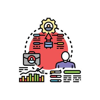 Supporting workforce training and professional development program vector