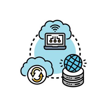 nube utilización concepto con global datos Procesando vector