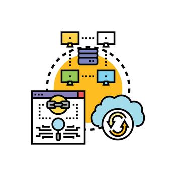 Server data link programming concept illustration vector