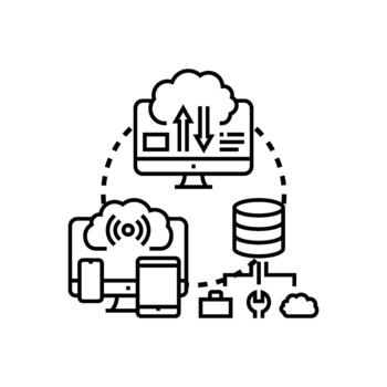 Cloud computing data network transfer concept vector
