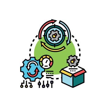 Planned operational workflow optimizing business development process vector
