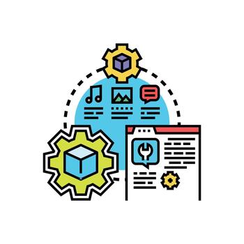 Default image configuration setup process concept vector