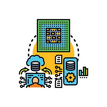 Edge computing ai processing data management concept vector