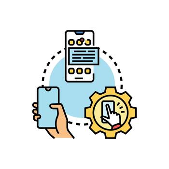 Modern application interaction developing mobile technology solutions vector