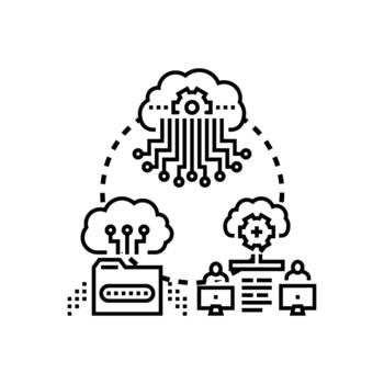 Cloud data storage computing networking concept vector