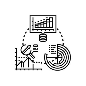 datos visualización analítica proceso analizando negocio información vector